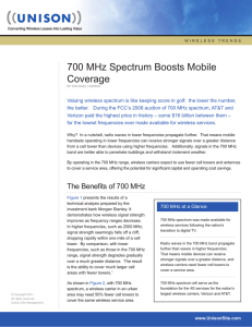 700 MHz Spectrum Boosts Mobile Coverage