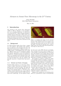 Advances in Atomic Force Microscopy in the 21st