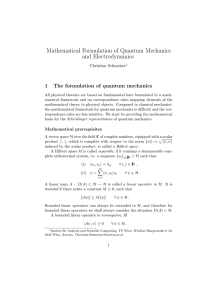 Mathematical Formulation of Quantum Mechanics and