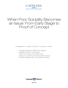 When Poor Solubility Becomes an Issue: From Early