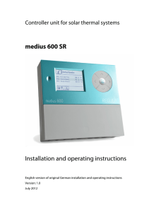 medius 600 SR Installation and operating instructions