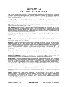 LIGHTING ETC., INC TERMS AND CONDITIONS OF SALE