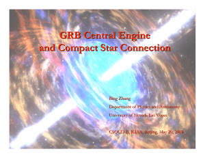 GRB Central Engine and Compact Star Connection