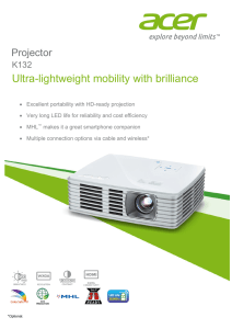 K132 projector Product Sheet