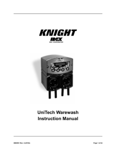 0900591 - Unitech Warewash Instruction Manual