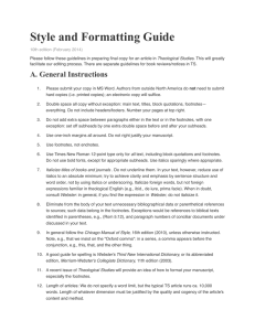 Style-formatting guidelines