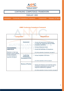 CONTINUING COMPETENCE FRAMEWORK