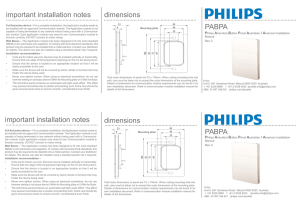 important installation notes PABPA PABPA dimensions dimensions