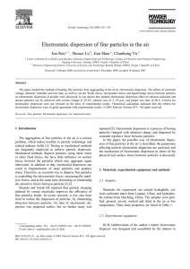 Electrostatic dispersion of fine particles in the air