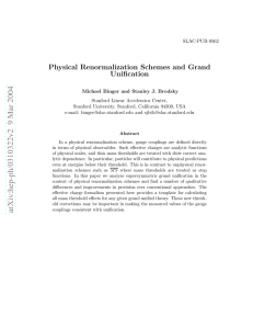 Physical Renormalization Schemes and Grand Unification