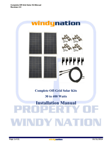 windynation Complete Off-Grid Solar Kits 30 to 400 Watts Installation
