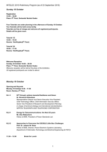INTELEC 2015 Preliminary Program (as of 23 September 2015) 1