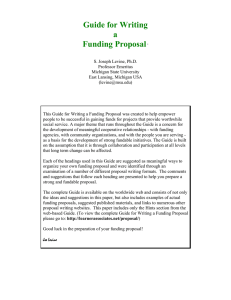 Guide for Writing a Funding Proposal