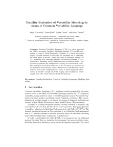 Usability Evaluation of Variability Modeling by means of Common