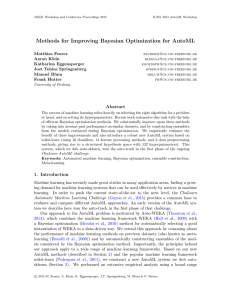 Methods for Improving Bayesian Optimization for AutoML