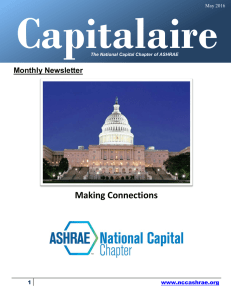 May 2016 Newsletter - National Capital Chapter of ASHRAE