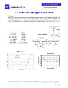 WJ AG101 70 MHz IF Amplifier Application Note