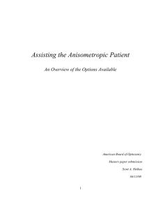 Assisting the Anisometropic Patient
