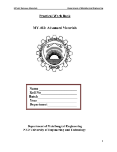 MY-402 (Advanced Materials) - NED University of Engineering and