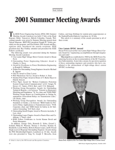 2001 Summer Meeting Awards - IEEE Power Engineering Review