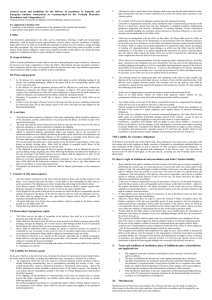 General terms and conditions for the delivery of machinery in
