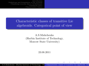 Characteristic classes of transitive Lie algebroids. Categorical point