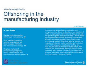 Offshoring in the manufacturing industry