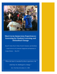 Short-term Immersion Experiences: Assessing for Student Learning