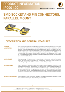 SMD SOCKET AND PIN CONNECTORS, PARALLEL MOUNT