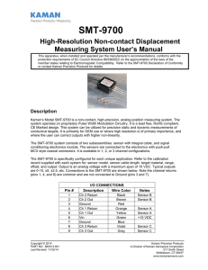 SMT-9700 User Manual - Kaman Precision | Position sensors