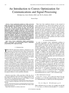 An Introduction to Convex Optimization for Communications and