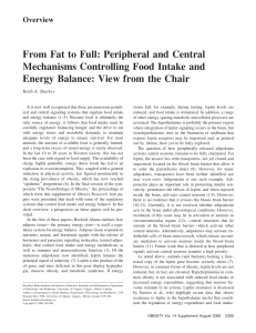 From Fat to Full: Peripheral and Central Mechanisms Controlling
