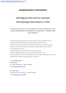 Self-Aligned Wet-Cell for Hydrated Microbiology Observation in TEM