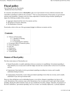 Fiscal policy - Wikipedia, the free encyclopedia
