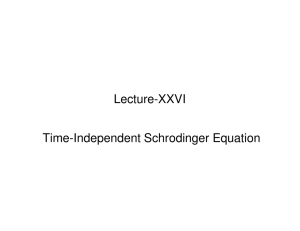 Lecture-XXVI Time-Independent Schrodinger Equation