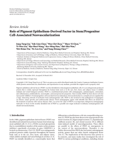 Role of Pigment Epithelium-Derived Factor in Stem/Progenitor Cell