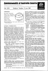 G 23, 9 June 1981 - Federal Register of Legislation