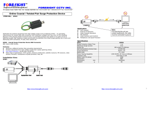 FORESIGHT CCTV INC. Online Coaxial / Twisted Pair Surge