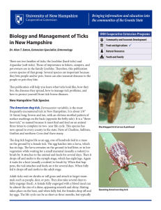 Biology and Management of Ticks in New Hampshire