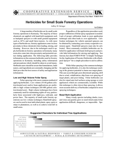 Herbicides for Small Scale Forestry Operations
