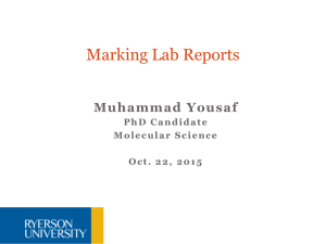 Marking Lab Reports - Ryerson University