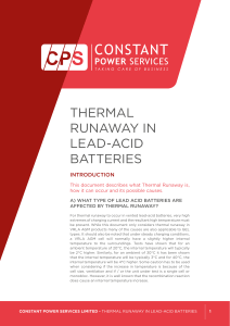 thermal runaway in lead-acid batteries