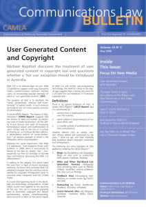 User Generated Content and Copyright