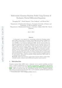 Multivariate Gaussian Random Fields Using Systems of Stochastic