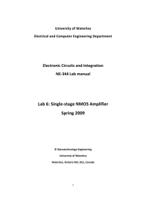 Lab 6: Single-stage NMOS Amplifier Spring 2009