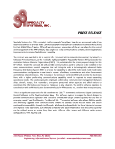 PRESS RELEASE - Specialty Systems