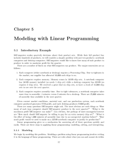 Modeling with Linear Programming