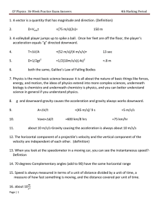 CP Physics 36-Week Practice Exam Answers 4th Marking Per