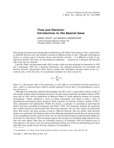 Time and decision: introduction to the special issue