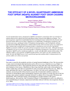 the efficacy of a novel quartenary ammonium foot